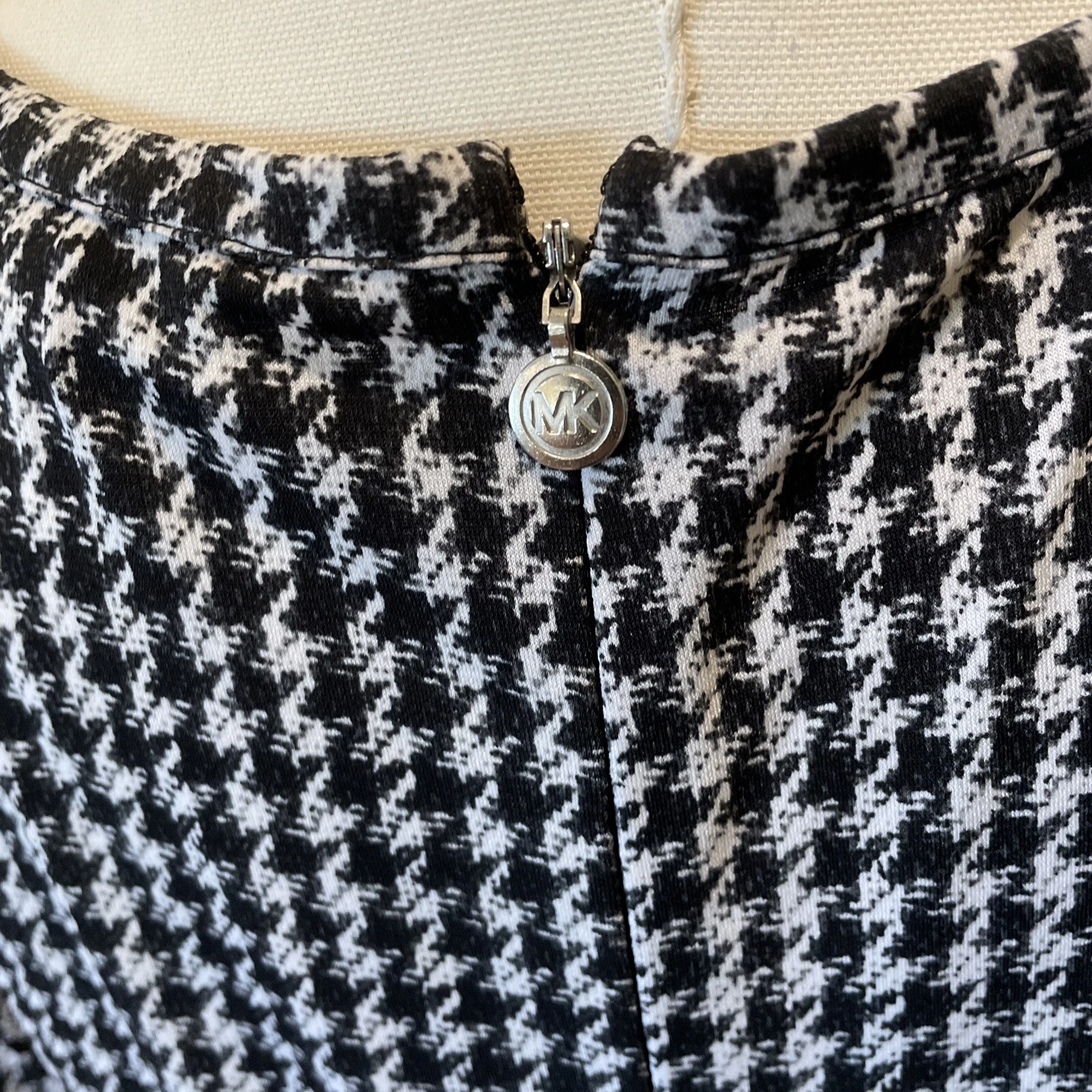 Abito leggero MK MICHAEL Michael Kors manica pied de poule nero bianco M Z49