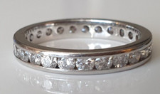 Platinum 950 1.00ct Diamond Full Eternity Ring Size i 1/2 not sizeable