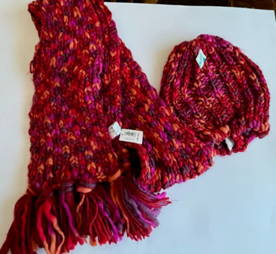 Old Navy Knit Hat & Scarf Set, Fall Colors One Size, New with tags