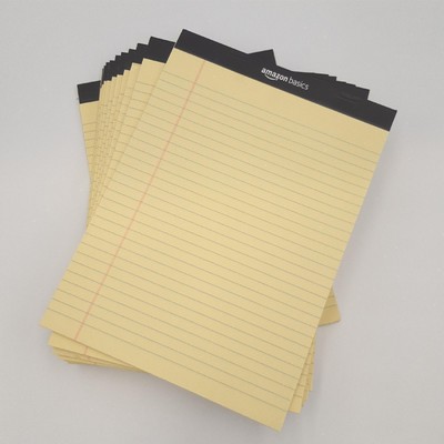 Amazon Basics Legalbreit liniert 50 Blatt pro Pad 8,5 Zoll x 11,75 Zoll kanarien