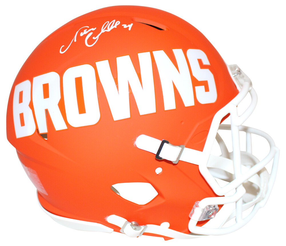 Nick Chubb Autographed Signed Cleveland Browns Authentic Amp Helmet Beckett 