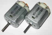2 X UC-280P 12VDC Electric Automotive DC Motor - Knurled Shaft - Noise Capacitor