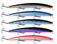 5PCS Minnow Fishing Lures Big Crankbaits Wobbler 18cm/24g Hard Long Bait Treble 