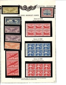 Lot of US Airmail Stamps Including Four Mint NH Booklets