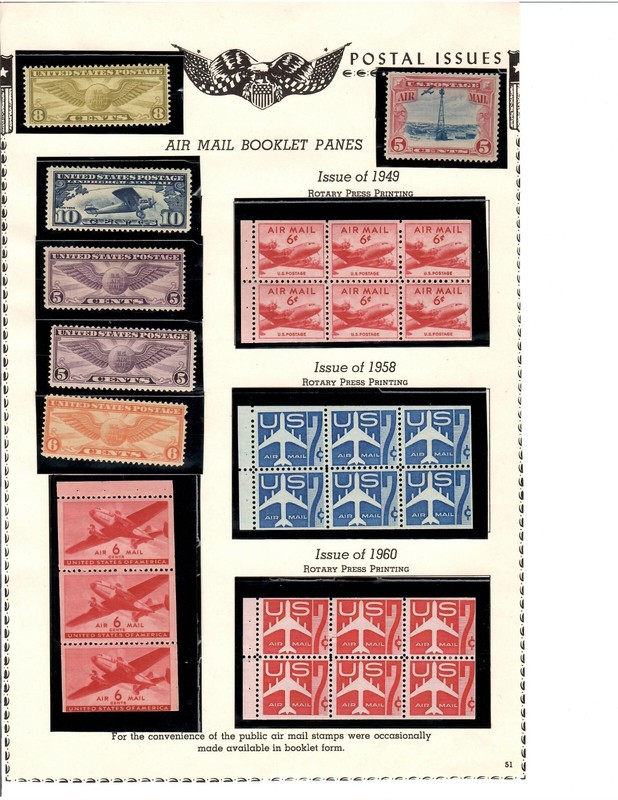 Lot of US Airmail Stamps Including Four Mint NH Booklets
