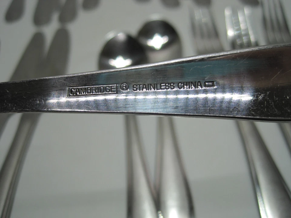 Cubiertos de acero inoxidable Cambridge de 20 piezas Clarity-Sand Foto 3 de 3