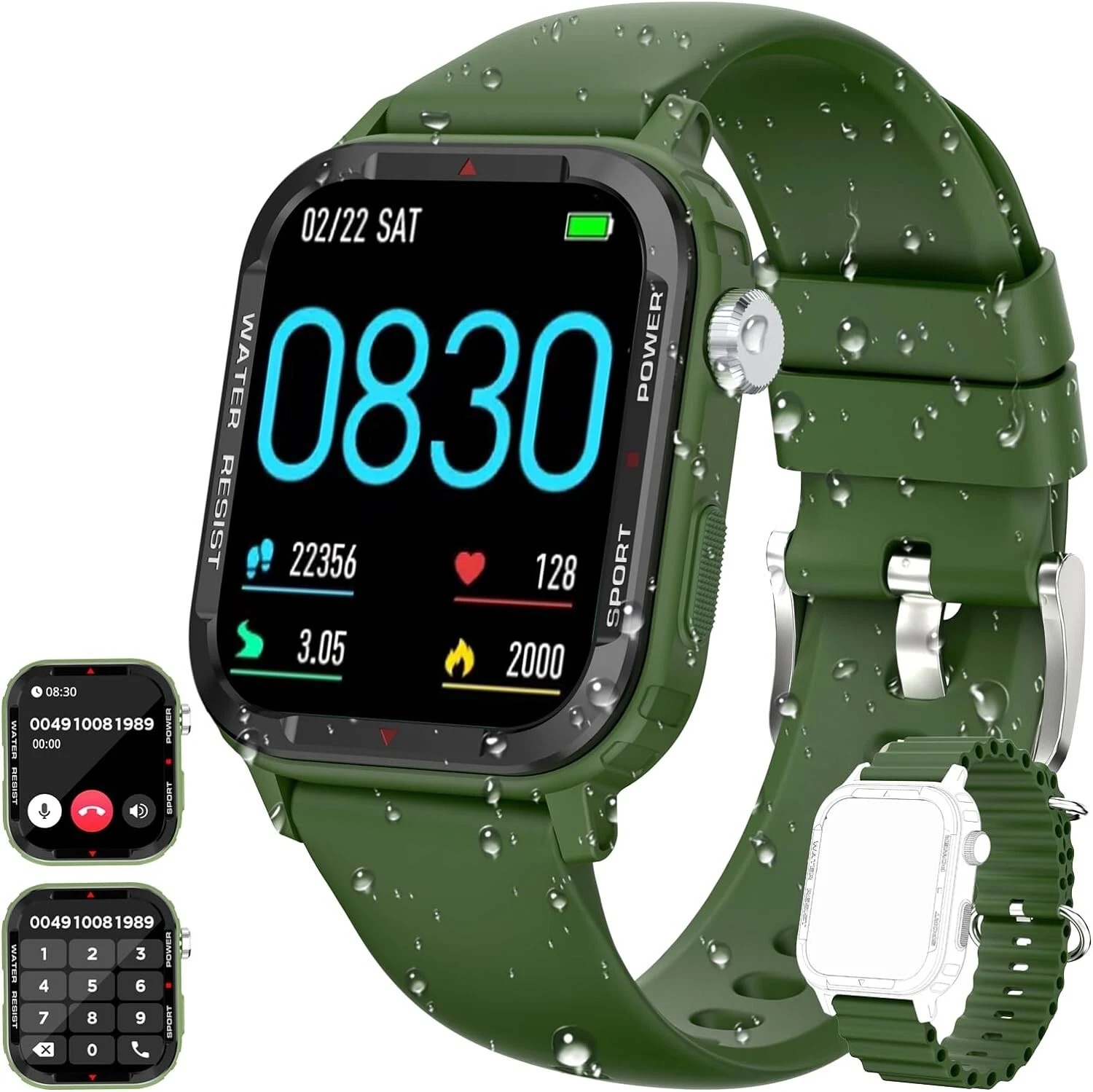 Smartwatch Men's Phone Function Wristwatch Sport Watch for iPhone Samsung Huawei