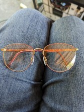 Large round metal Gold and purple tortoise Eyeglass frames