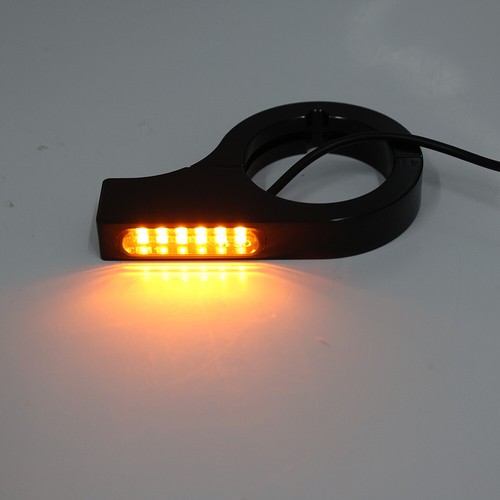 2X Motorcycle LED Fork Turn Signal Light Indicator Amber For Harley touring Dyna - Picture 11 of 11