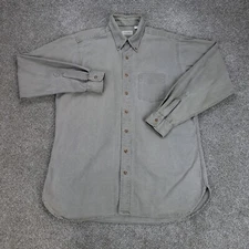 J Peterman Shirt Mens Large Khaki Long Sleeve Button Down