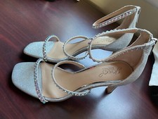 Jewel Badgley Mischka Womens Ellis Womens Evening Sandal 7.5 SILVER CLEAR NEW