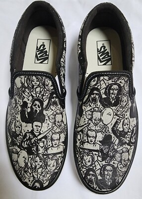 VANS Horror blk/wh hand Detailed Slip On Mens Halloween ANY size