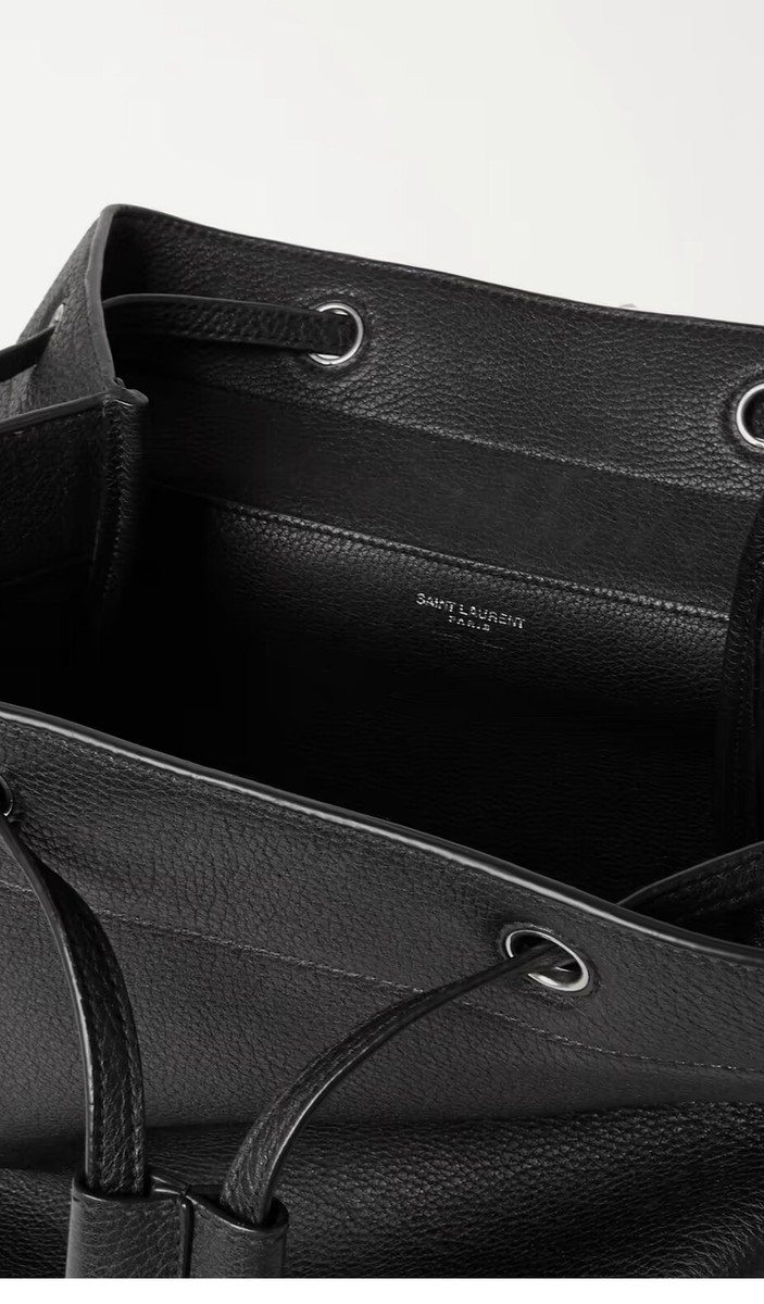 New!Saint Laurent Sack De Jour/Rucksack/Black Grained Leather