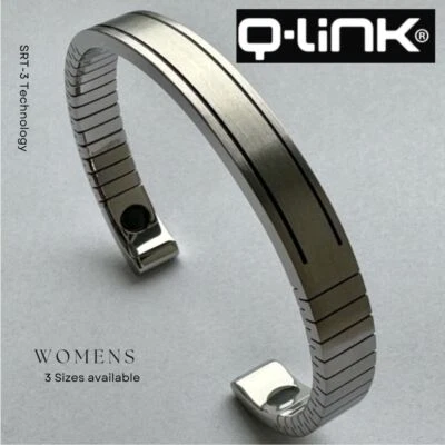 Q-Link Polished Stainless SRT-3 Bracelet-Well-Being, Personal Energy, Woman's