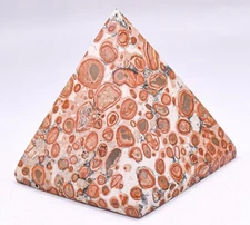 2.3" 200g Orbicular Orbs Leopardite Jasper Pyramid Polished Natural Mineral Peru