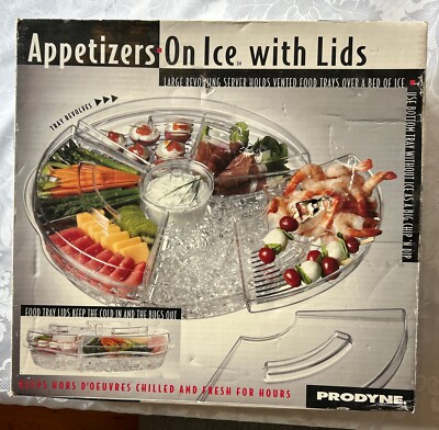 Prodyne  Appetizers  On Ice ! &   REVOLVES !  ''  SHRIMP to VEGGIES to CHIPS 16''