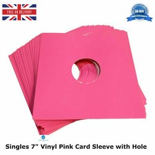 Pink Card Sleeve Singles 7 45 rpm Vinyl Protector with Hole MASTERBAG New
