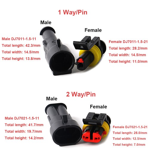 1.5 Sheath Terminal AMP 1-6 Pin Plug Kits Electric Wire Car Waterproof Connector - Picture 5 of 14