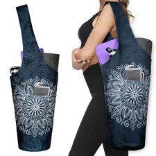 Yoga Mat Bag - Long Tote with Pockets - Holds More Yoga Accessories Carrier- ...