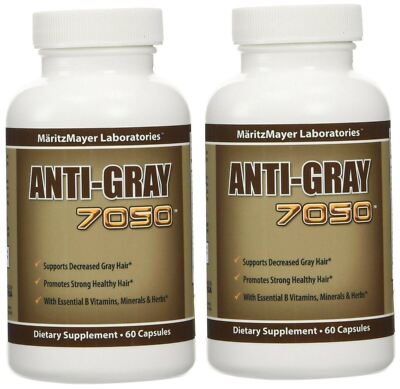 Anti Gray Hair 7050 Catalase Maximum Strength Restore Natural Hair Color 2 Pack