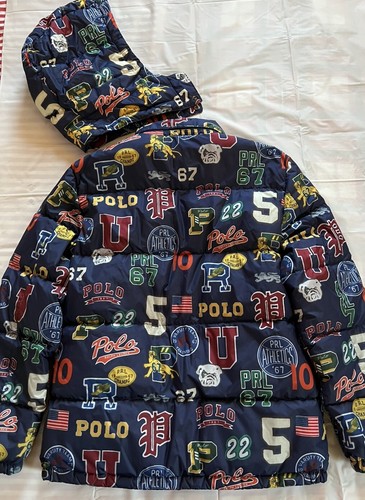 Polo Ralph Lauren Varsity Print Down Hooded Jacket Boys XL/18-20 Retail=$225.00 - Picture 21 of 24