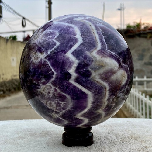 9.3LB Large Natural Dream Amethyst Quartz Crystal Sphere Ball Healing - 第 13/14 張圖片