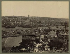Vue de Péra et Galata,Golden Horn,Pera,Beyoglu,Galata,Istanbul,Turkey,1870-1910
