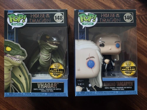 Funko Pop Digital House Of The Dragon Set Vhagar #148 + Protector Aemond #146 