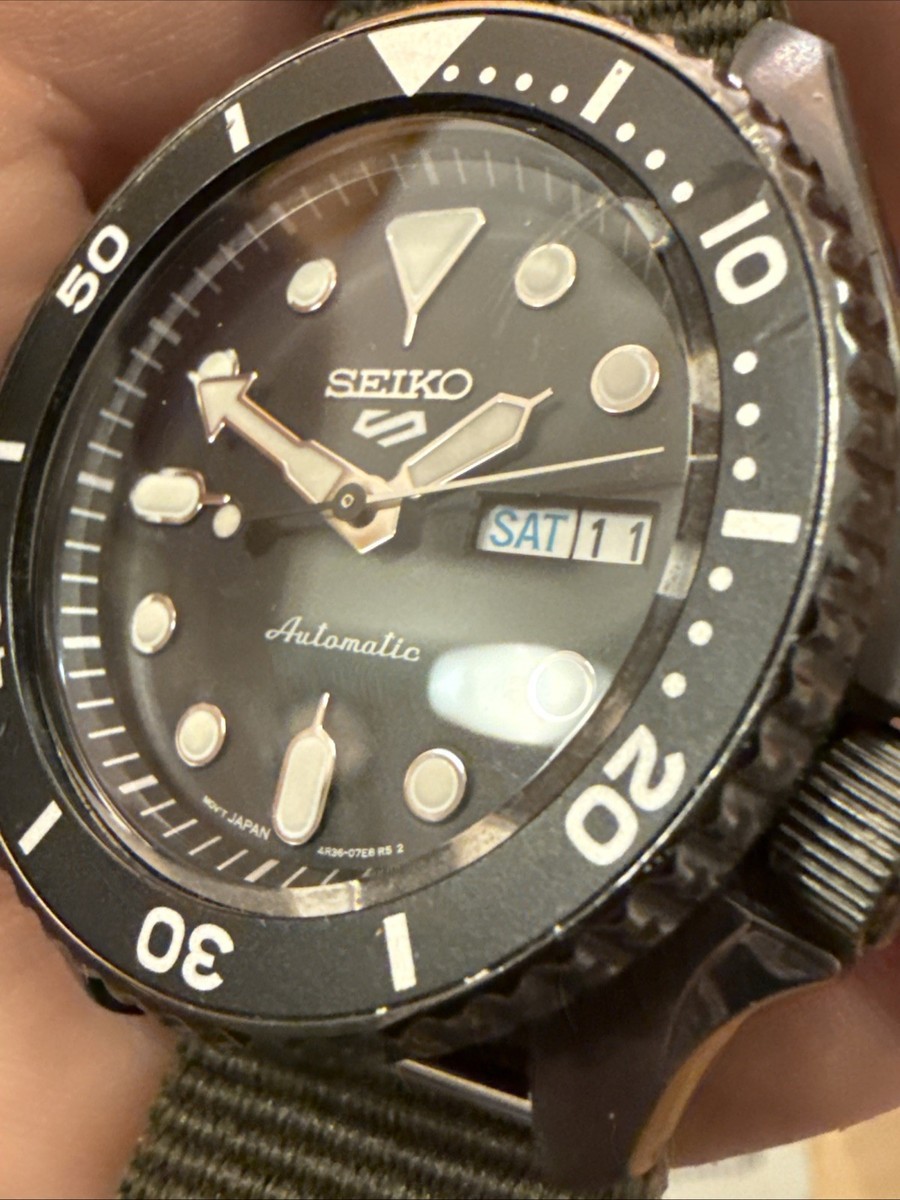 Excellent] Seiko 5 Sports 4R36-07G0 All Black Automatic Men's