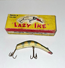 Kautzky Lazy Ike-3  Perch Colored Wood Fishing Lure w/ Incorrect Box &  Papers