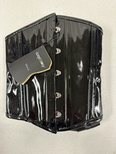 Corset Story MY-500 Black Patent PVC Steel Boned Underbust Corset W36 NWT