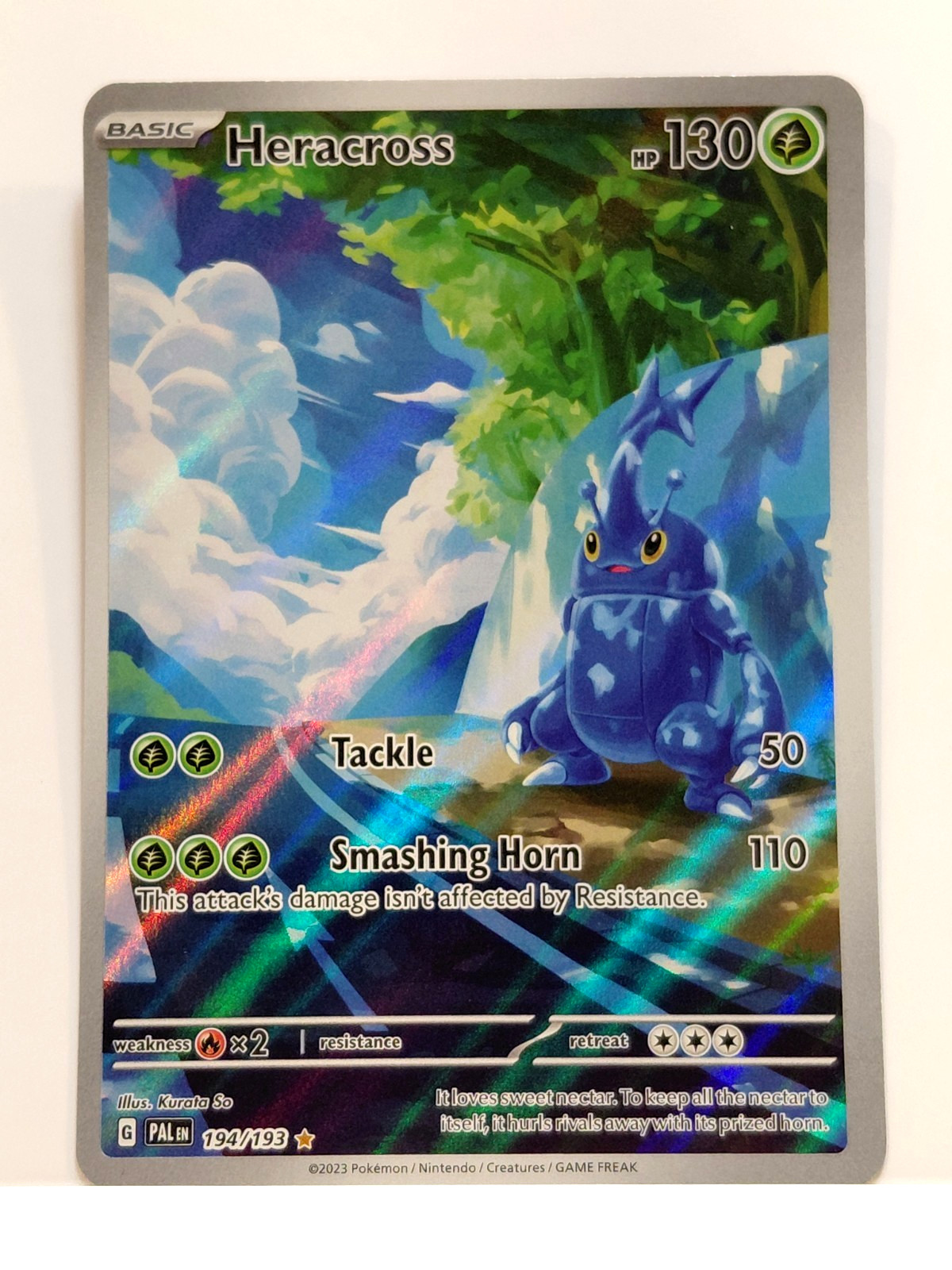 2023 POKEMON HERACROSS 194/193 BASIC HOLO CARD