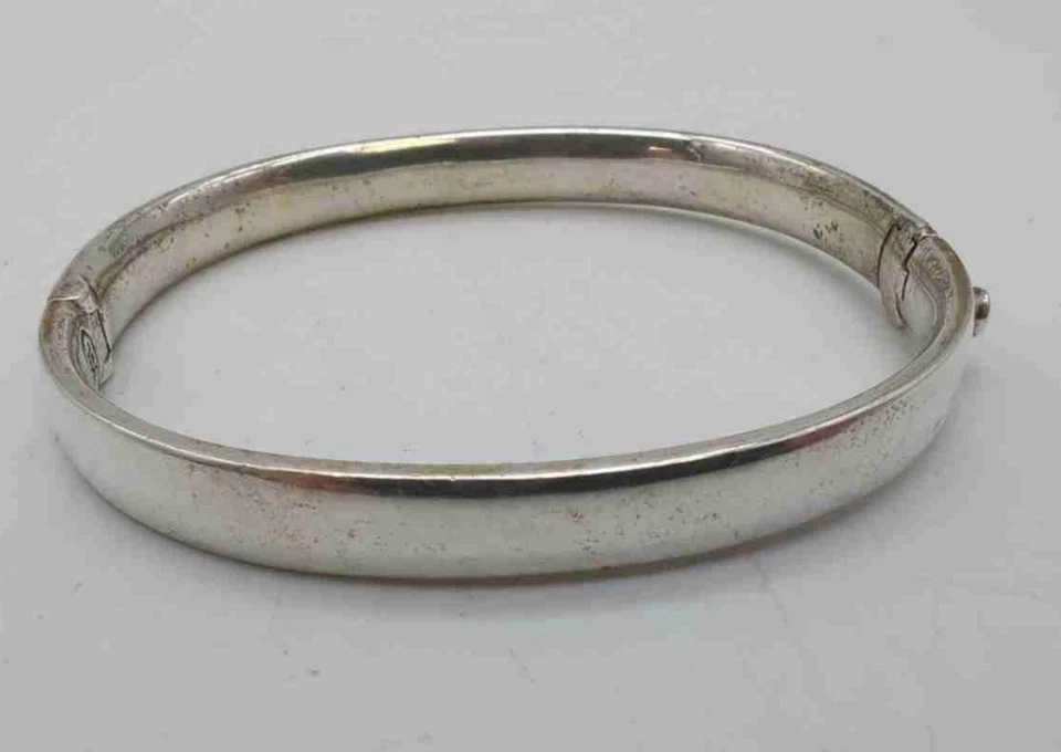 David Yurman Silver 18k Gold Black Enamel Hinged Logo Bracelet 7.5” Lot#73 - Image 2 of 4