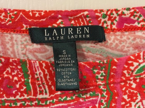 Lauren Ralph Lauren Women's Stretch Short Sleeve Top Sz S - Picture 3 of 6
