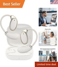 Elegant Two-Way Language Translator Earbuds - Real-Time 150 Languages in White
