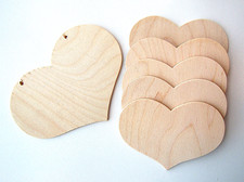 Standard Hearts Unfinished Wooden Crafts Mixed Assortment -- 6 Pcs