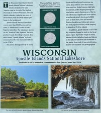 Apostle Islands National Lakeshore Quarter Set Uncirculated Wisconsin Stamp Set