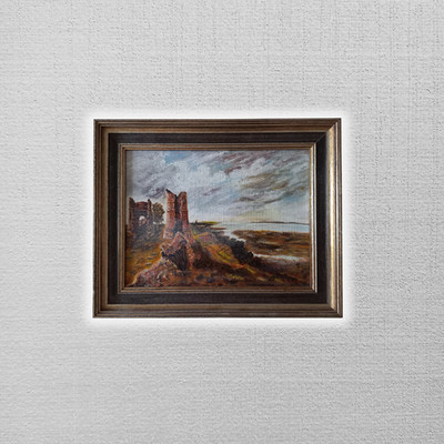 HANDGEMALTES Ölgemälde auf Karton nach John Constable | Hadleigh Castle