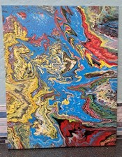 Original Abstract Acrylic Pour Painting On Canvas 50cm x 40cm x 1.5cm