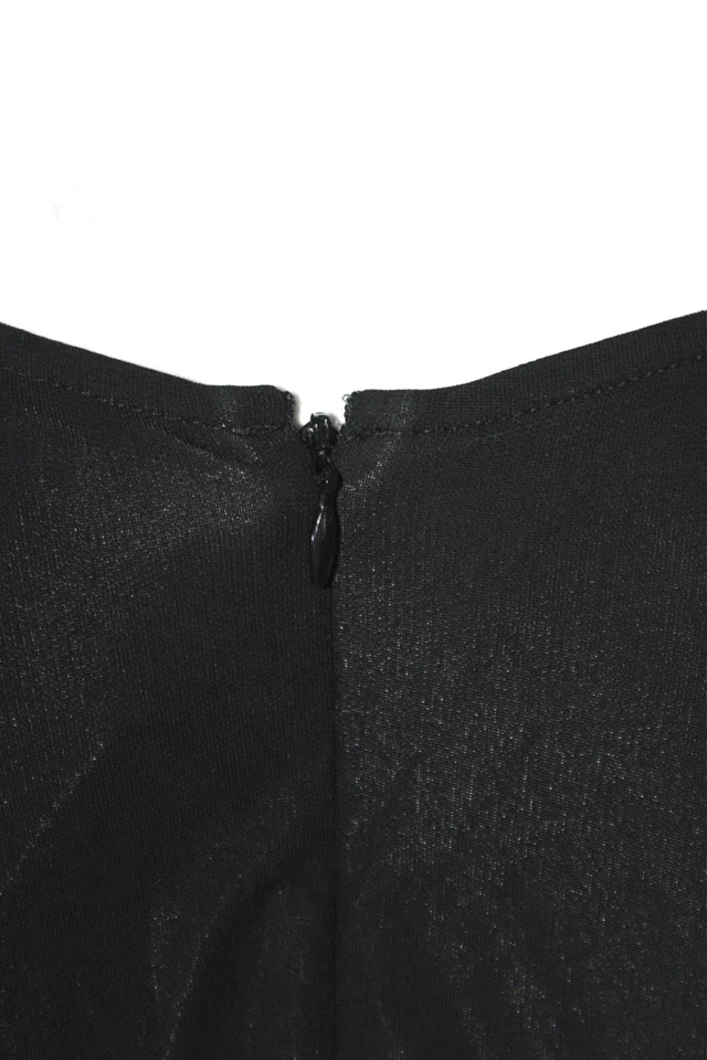 Vestido Worth New York Mujer Negro Cuello Redondo Hombro Frío Manga Larga Talla 6 Foto 4 de 4