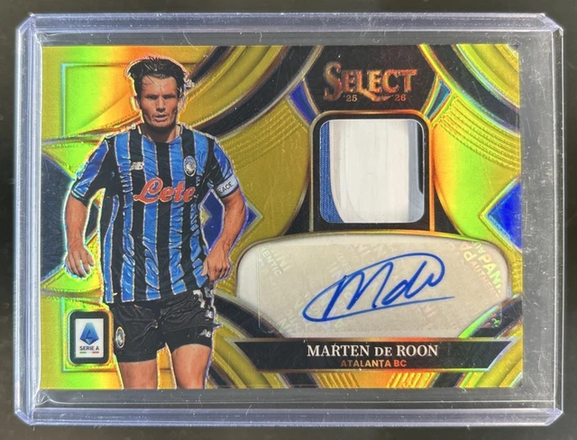 2025-26 Panini Select Serie A Marten de Roon Auto Memorabilia Patch Gold #/10