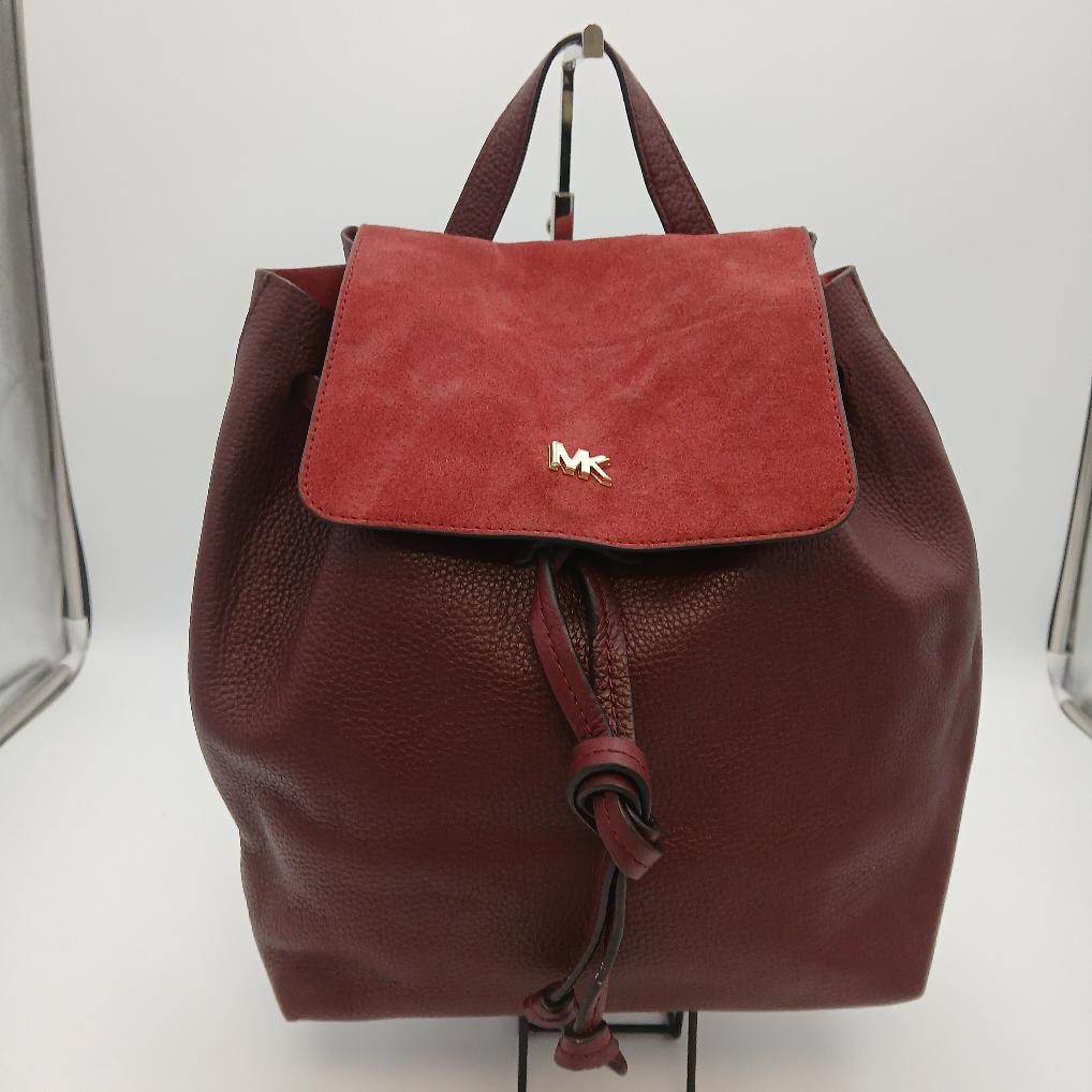 MICHAEL KORS MAROON BACKPACK PEBBLED LEATHER (101… - image 1