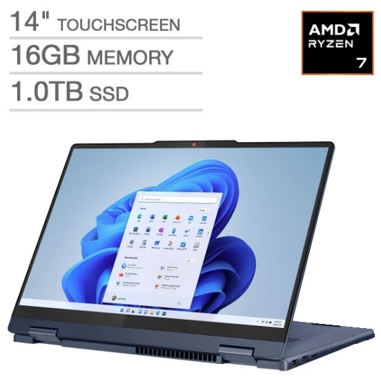 Lenovo Ideapad 5 14" FHD 2in1 Touchscreen Ryzen 7 8845HS 16GB 1TB SSD W11H U