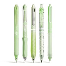 5 PCS Pastel Gel Pen Set 0.5mm Fine Point Black Ink Writing Light Green