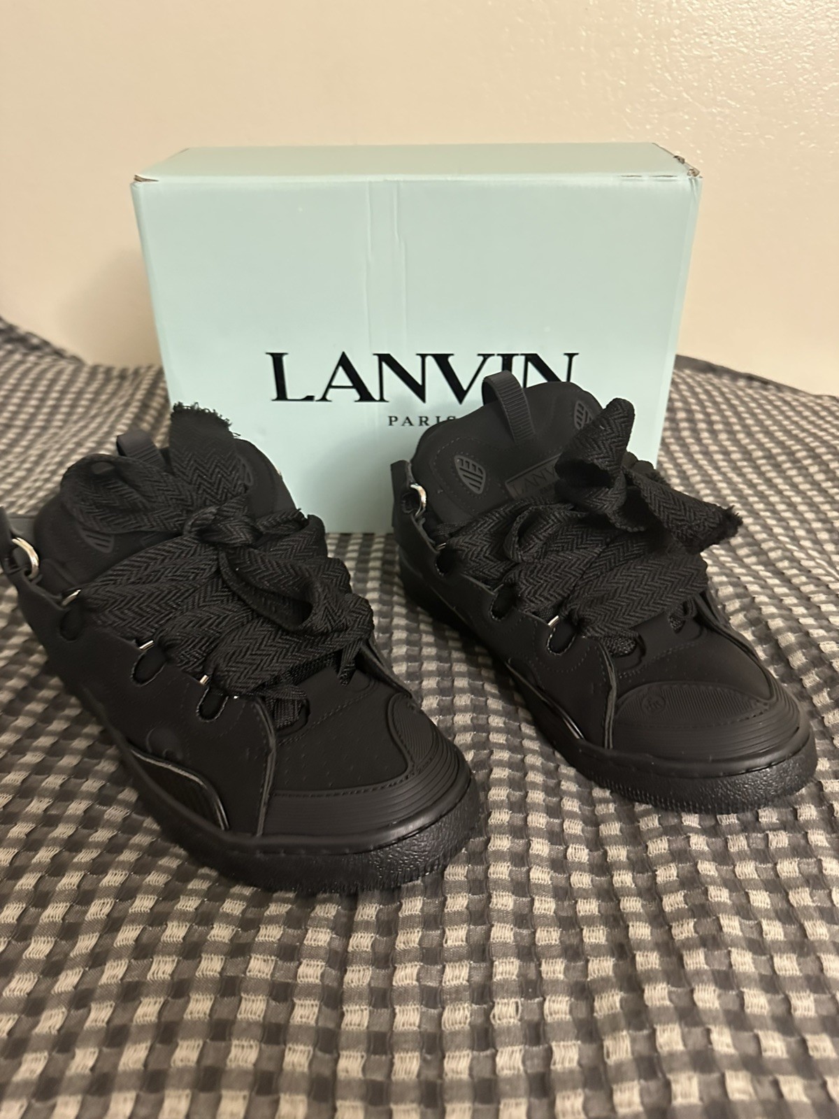 Lanvin Paris Curb Sneakers Black Men Size 10 or 43