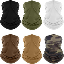 Fuinloth Neck Gaiter, 6 Pack Cooling UV Protection Bandana Face Mask Gator Scarf