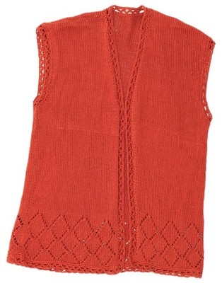 VINTAGE Womens Sleeveless Cardigan Top UK 14 Medium Red BW15