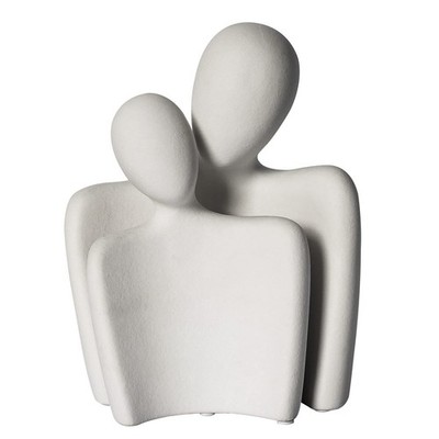 WANCHIY Hugging Couple Sculpture, Modern Home Decor, White Ceramic Figurine S...