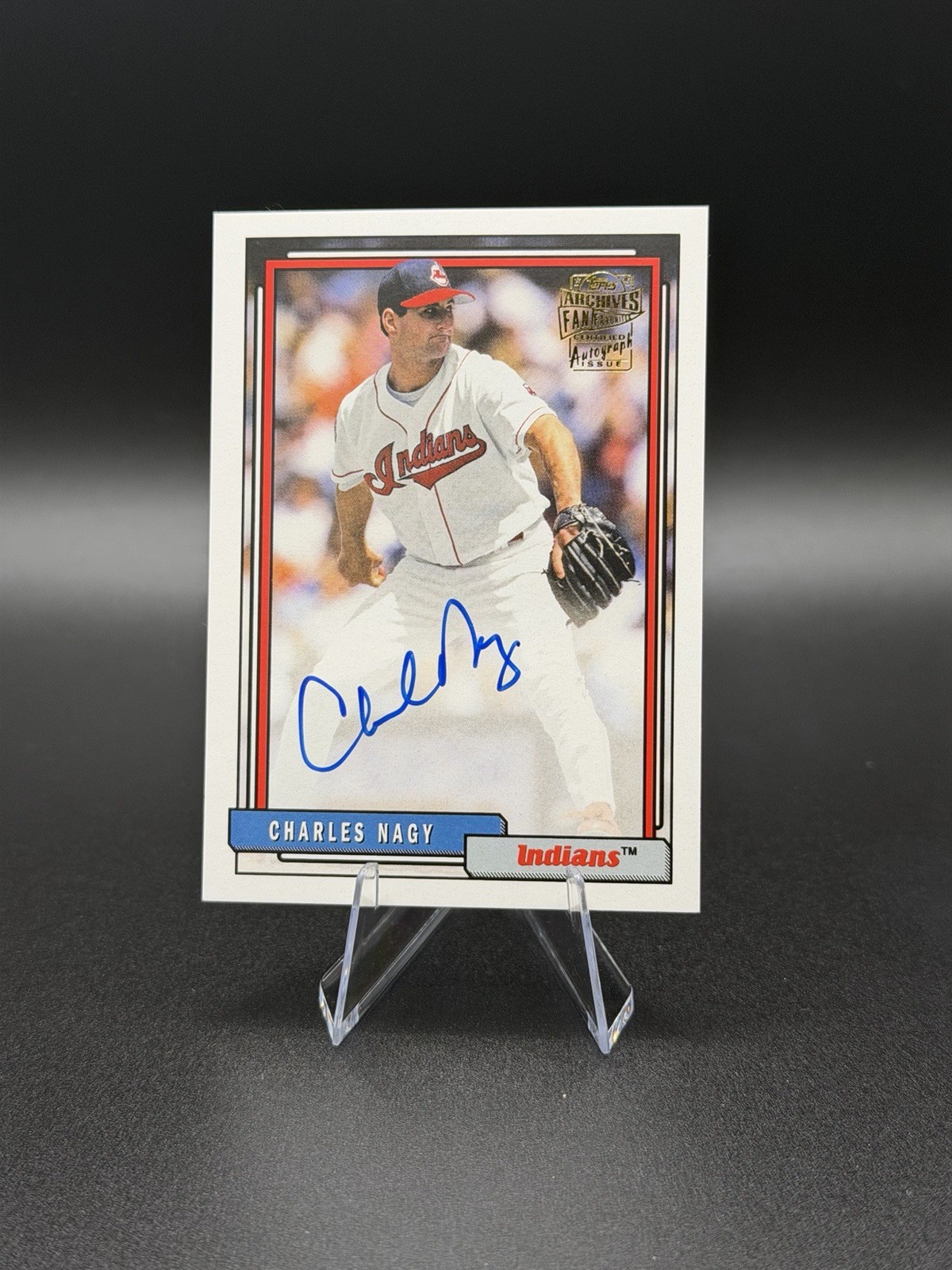 2018 Topps Fan Favorites Charles Nagy Cleveland Guardians Pitcher On Card Auto
