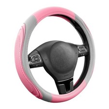 Car Steering Wheel Cover - Microfiber Leather Steering Wheel Wrap Pinkgray